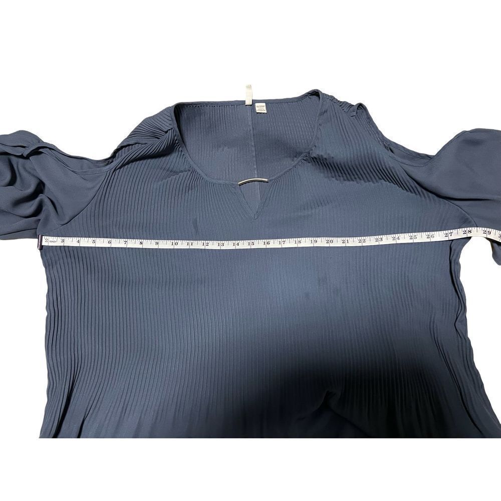 Cato grey cold shoulder lampshade pleated blouse high low - Picture 5 of 6